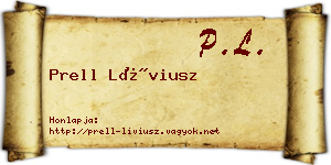 Prell Líviusz névjegykártya